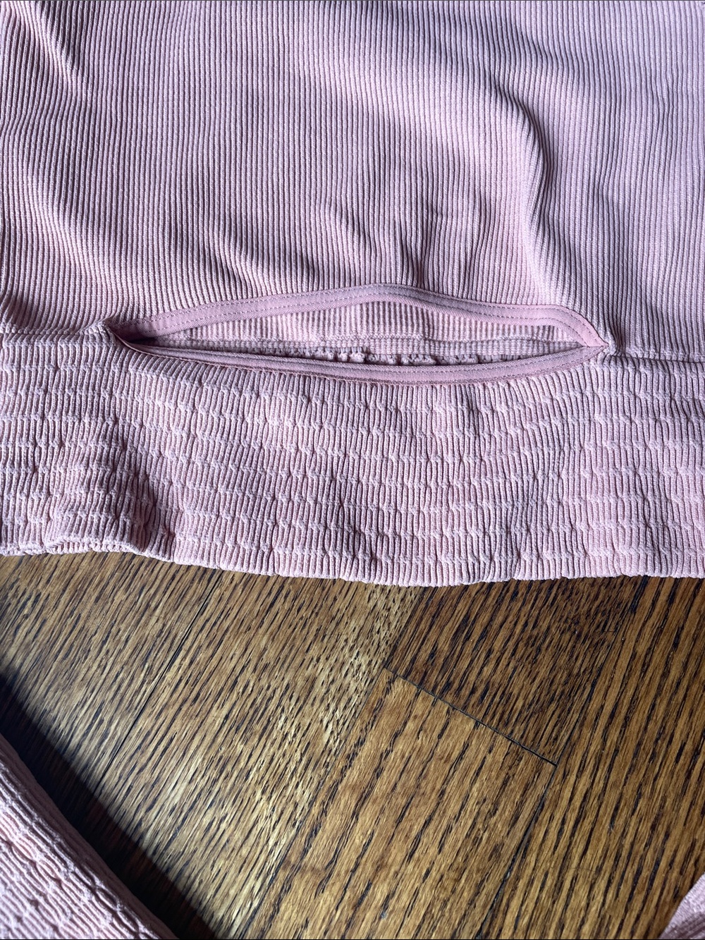 Free People Movement Cut It Out Long Sleeve Ribbed Crop Tee in Dusty Pink - Picture 3 of 9